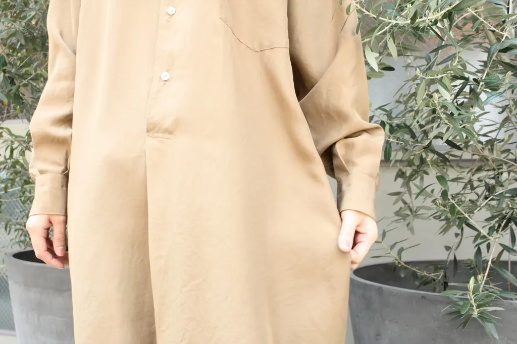 COMOLI SILK SHIRT DRESS