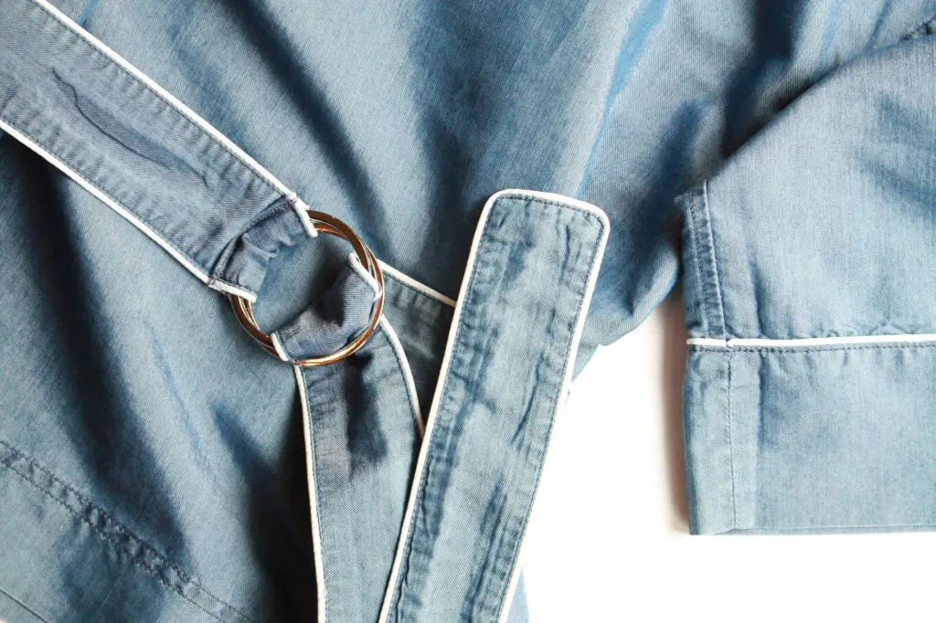 CINOH TRIACETATE DENIM WITH SLIM PIPING PULLOVER