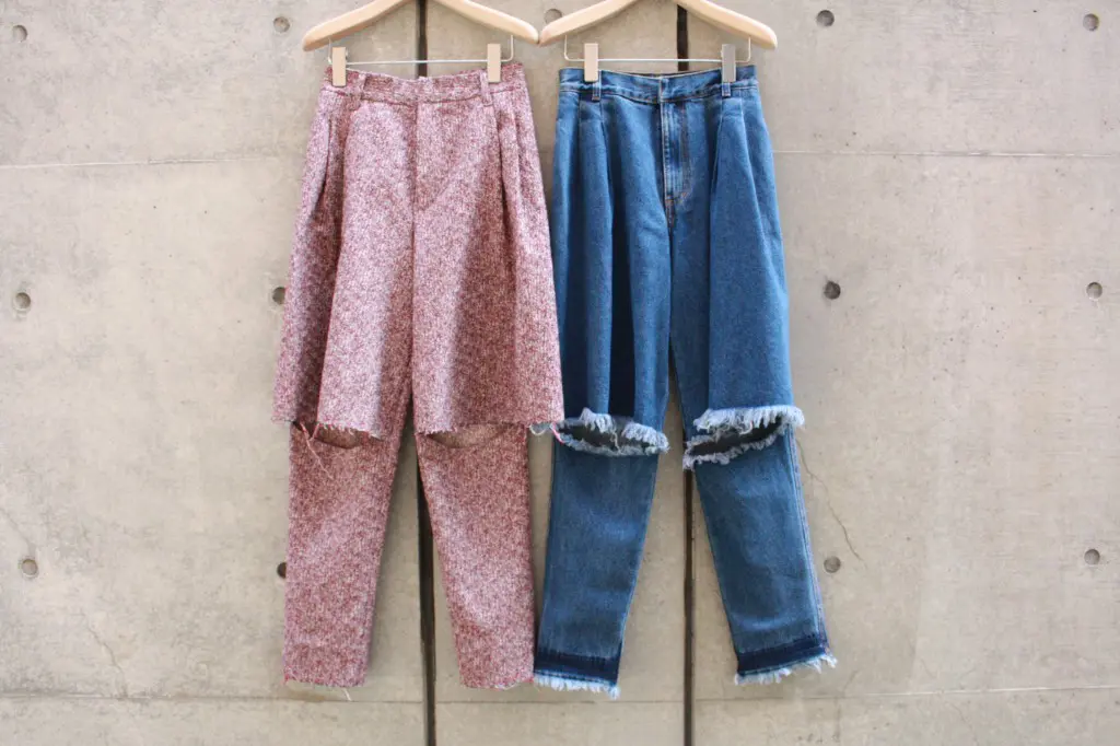 KSEINA SCHNAIDER "RED DEMI PANTS" "DEMI DENIMS"