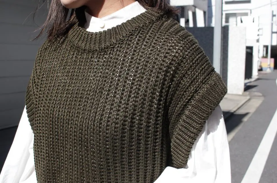 CristaSeya / linen ribbed 3yarns sweater-