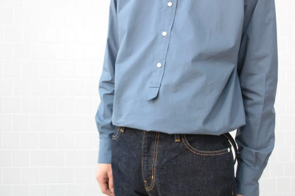 SCYE YARN DYED BANDCOLLAR SHIRT KAWAKAMI