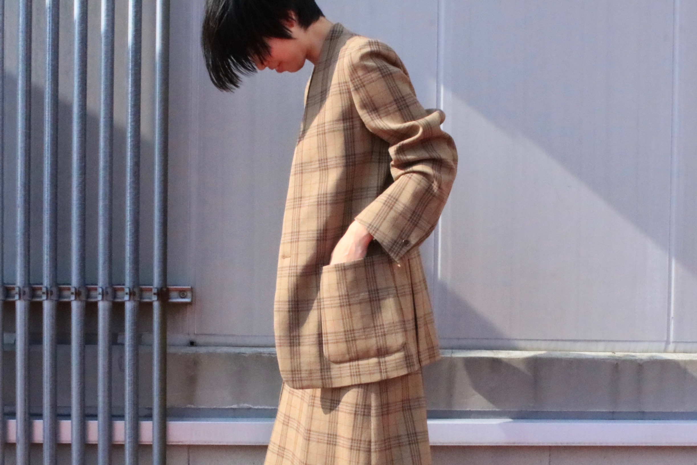 Auralee Wool serge check narrow slacks 5の+evergroup.com.pl