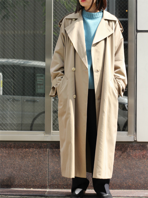 WASHED FINX CUPRO TWILL LONG COAT