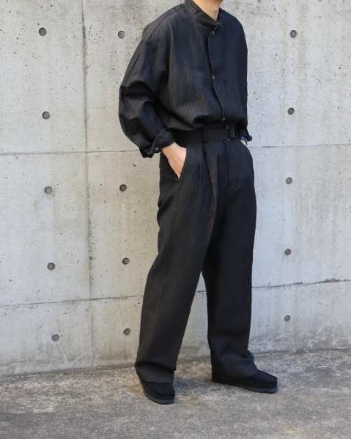 YOKE PIN STRIPE HI-WAIST BELTED TROUSERS | www.rnd.org.il