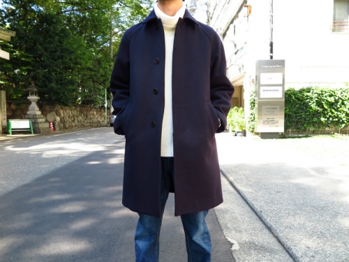 comoli CAVALIER MELTON BALCOLLAR COATCOMOLI - ステンカラーコート