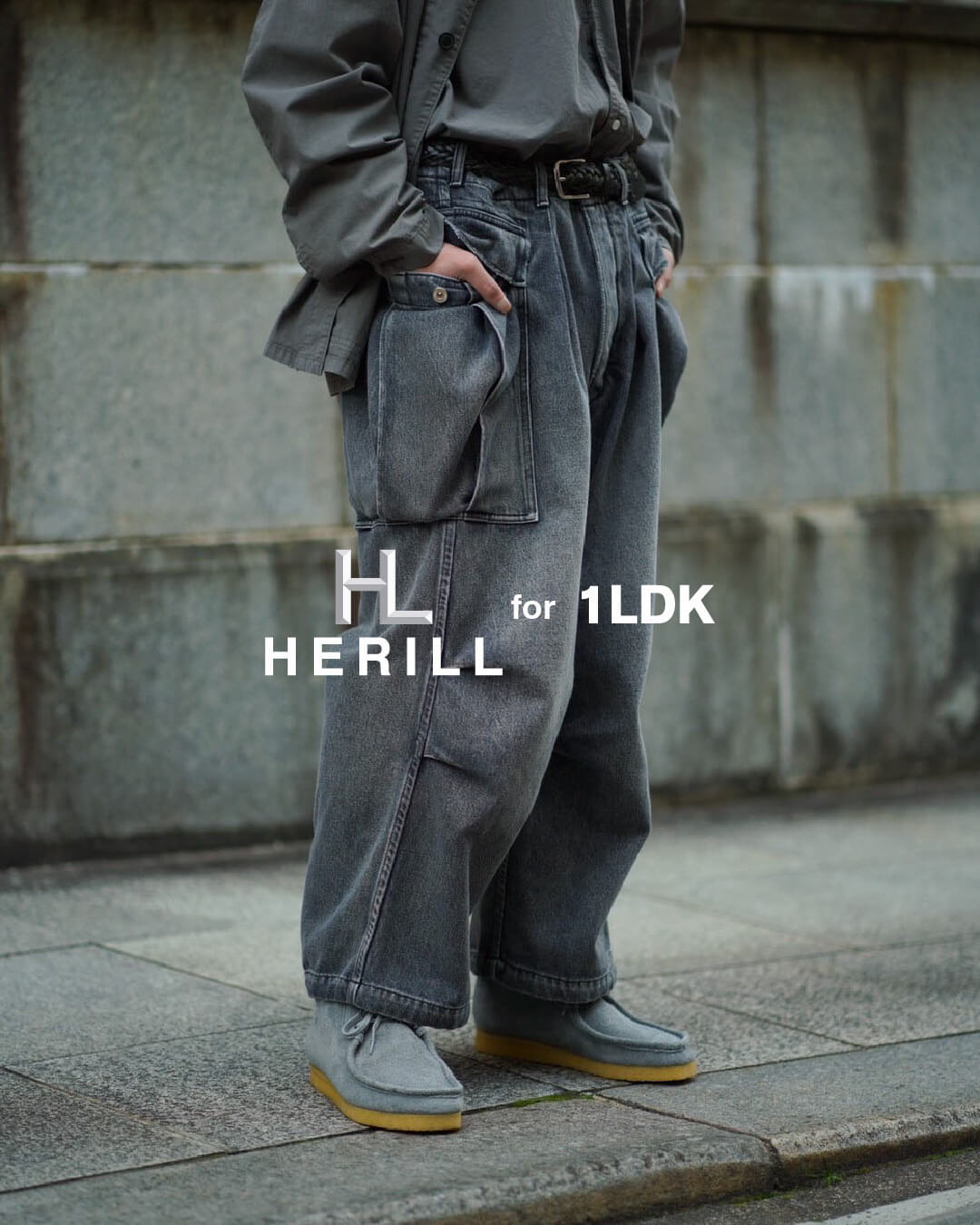 HERILL/ヘリル 15oz デニム カーゴパンツ ナチュラル - ワークパンツ ...