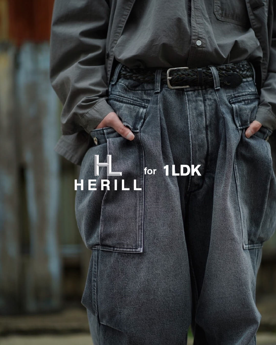 Herill 1LDK EX Denim Cargopants black | maltsev-worldwide.com