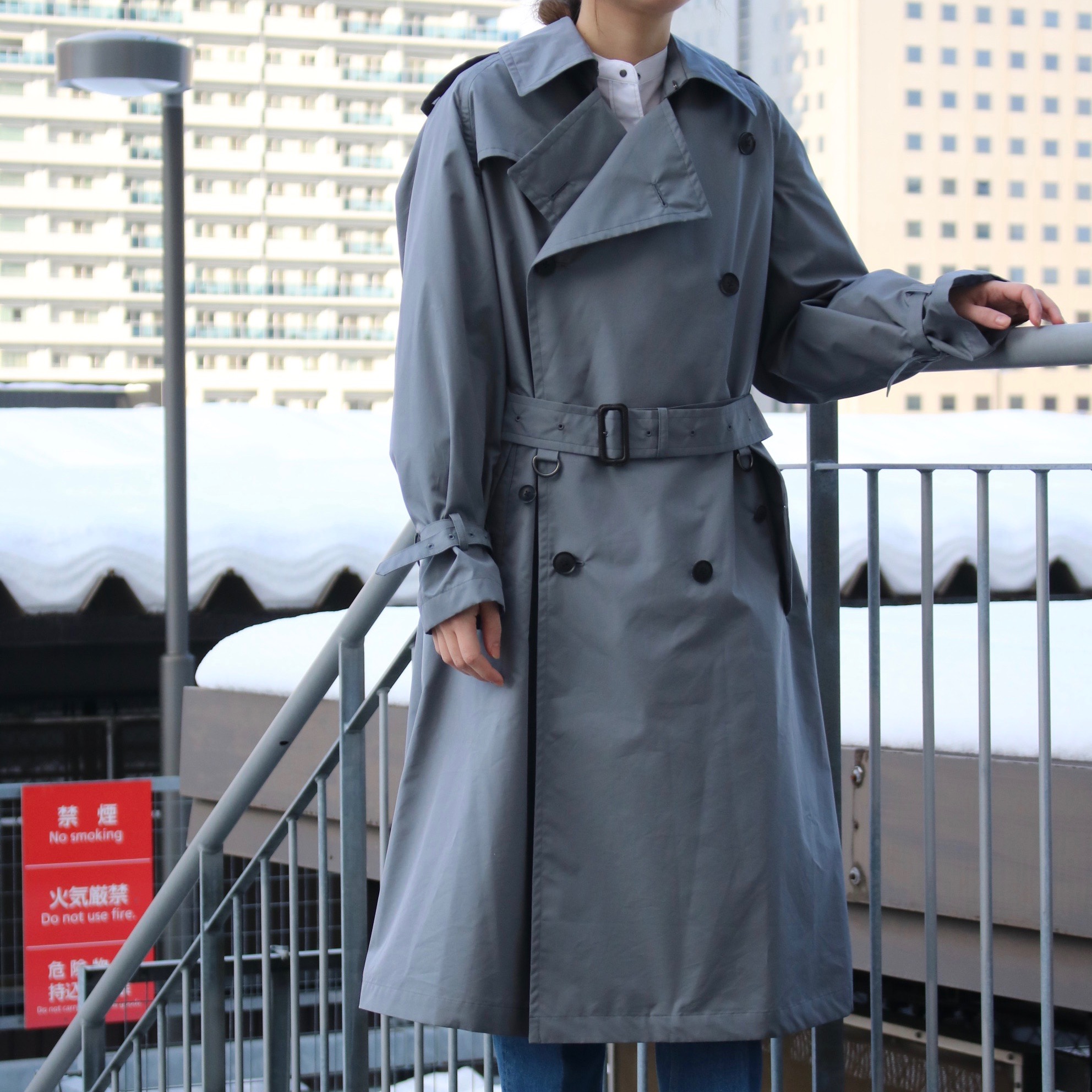 日本流通自主管理協会加盟店【AURALEE】FINX POLYESTER BIG TRENCH