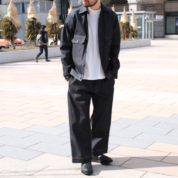 在庫商品スタジオニコルソンPYAD DENIM PANT IN BLACK パンツ